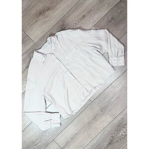 Calvin Klein Cropped Button Down Long Sleeve Top